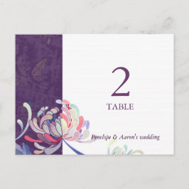 Paarse Floral Weddenschappen Briefkaart