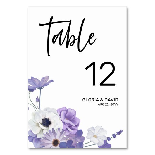 Paarse Floral Weddenschappen Kaart (Voorkant)