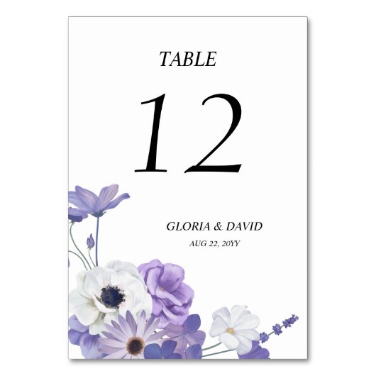 Paarse Floral Weddenschappen Kaart (Voorkant)