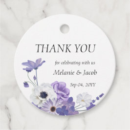 Paarse Floral Wedding Bedankjes Labels