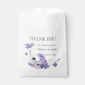 Paarse Floral Wedding Bedankzakje (Voorkant)