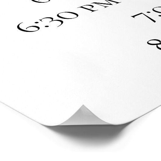 Paarse Floral Wedding Ceremony Details Welkom Poster (Hoek)