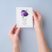 Paarse Floral Wedding Flyer (Hand)