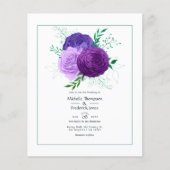 Paarse Floral Wedding Flyer (Voorkant)