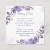 Paarse Floral Wedding Informatiekaartje (Voorkant)