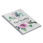 Paarse Floral WEDDING Journal of Planner Passen ge Notitieboek (Rechterzijde)