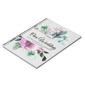 Paarse Floral WEDDING Journal of Planner Passen ge Notitieboek (Linkerzijde)