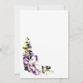 Paarse Floral Wedding Kaart (Achterkant)