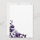 Paarse Floral Wedding Kaart (Achterkant)