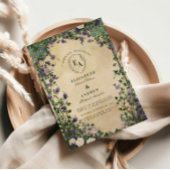  Paarse Floral Wedding Kaart