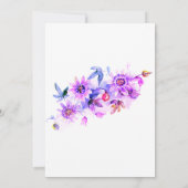 Paarse Floral Wedding Kaart (Achterkant)