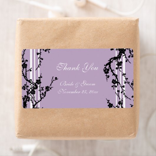 Paarse Floral Wedding Labels (Insitu)