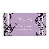 Paarse Floral Wedding Labels (Voorkant)