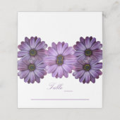 Paarse Floral Wedding Plaatskaartje (Buitenkant ongevouwen)