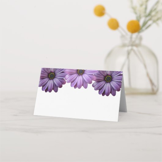 Paarse Floral Wedding Plaatskaartje (Achterkant)