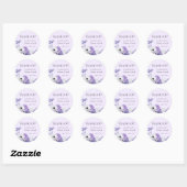 Paarse Floral Wedding Ronde Sticker (Vel)