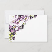 Paarse Floral Wedding RSVP (Achterkant)