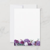 Paarse Floral Wedding RSVP Kaart (Achterkant)