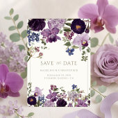 Paarse Floral Wedding Save the Date