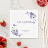 Paarse Floral Wedding Servet (Insitu)