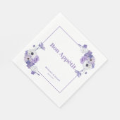 Paarse Floral Wedding Servet (Hoek)