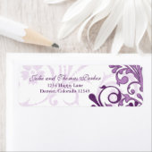 Paarse Floral Weduwingadreslabel Etiket (Insitu)