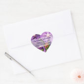 Paarse Floral Weduwingadreslabel Hart Sticker (Envelop)