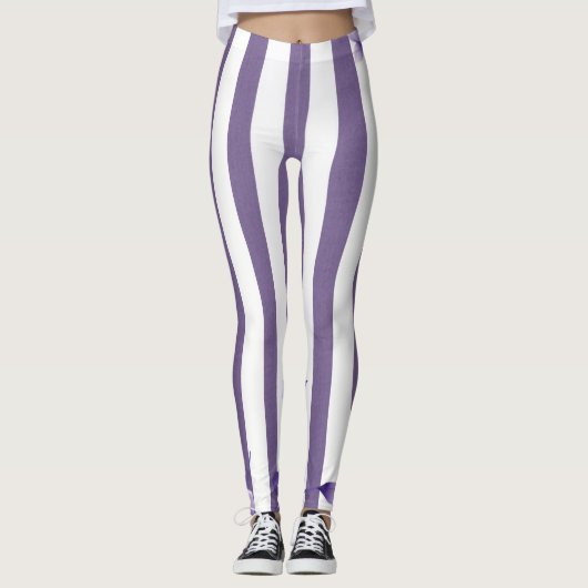 Paarse Floral White Leggings (Voorkant)