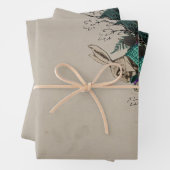 Paarse Floral White Rabbit Alice in Wonderland Inpakpapier Vel (In situ)