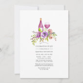 Paarse Floral Wine met de titel 'Celebration of Li Kaart (Voorkant)