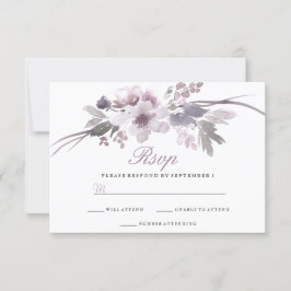 Paarse Floral Winter Wedding RSVP