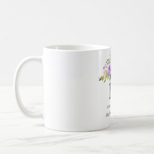  Paarse Floral Womans 100th Birthday Gift Koffiemok (Links)