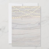 Paarse Floral Wood String Lights Engagement Party Kaart (Achterkant)