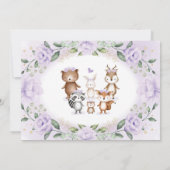 Paarse Floral Woodland Wild Eén verjaardag Kaart (Achterkant)