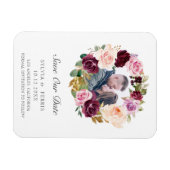Paarse Floral Wreatfoto Save the Date Magneet (Horizontaal)
