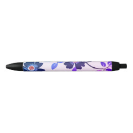 Paarse Floral Zwarte Inkt Pen