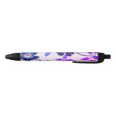 Paarse Floral Zwarte Inkt Pen (Bodem)