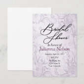 Paarse florale achtergronduitnodiging kaart (Voorkant / Achterkant)