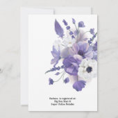 paarse florale Bouquet Bridal Shower Kaart (Achterkant)