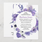 paarse florale Bouquet Bridal Shower Kaart (Voorkant / Achterkant)