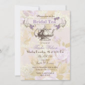 paarse florale Bridal Tea Party nodigt uit Kaart (Voorkant)