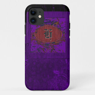 Paarse  florale en monogram H Case-Mate iPhone Case