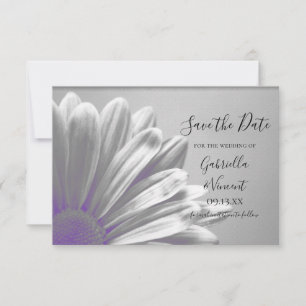 Paarse Florale hoogtepunten Weddenschap Opslaan Da Save The Date