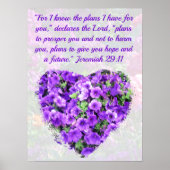 PAARSE FLORALE JEREMIAH 29:11 BIBLIOTHEEK POSTER (Voorkant)