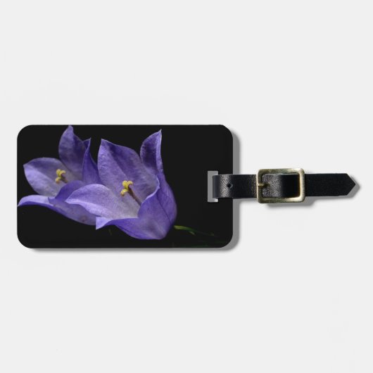 Paarse florale kunst bagagelabel (Voorkant horizontaal)