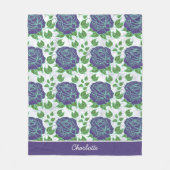 Paarse florale naadloze patroon, gepersonaliseerde fleece deken (Voorkant)