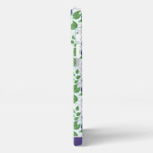 Paarse florale naadloze patroon, gepersonaliseerde iPhone hoesje (Linkerkant)