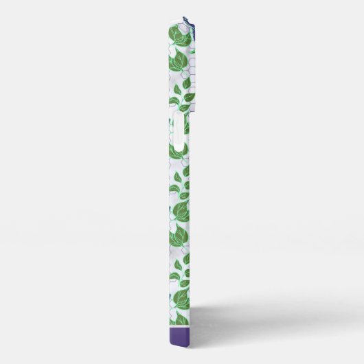 Paarse florale naadloze patroon, gepersonaliseerde iPhone hoesje (Rechterkant)