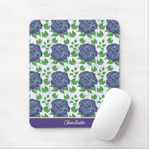 Paarse florale naadloze patroon, gepersonaliseerde muismat
