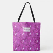Paarse florale patronen. Naam. Tote Bag (Voorkant)
